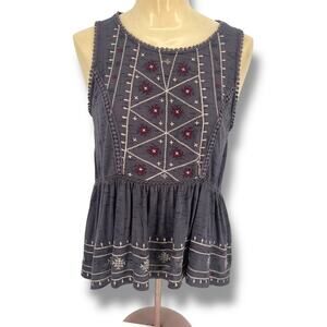 KNOX ROSE Bohemian Baby Doll Slub Knit Top S  FairyGrunge Twee Coquette